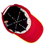HEAD GEAR RED WITH YELLOW SANDWICH CAP