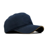 HEAD GEAR NAVY BLUE WITH BROWN SANDWICH CAP