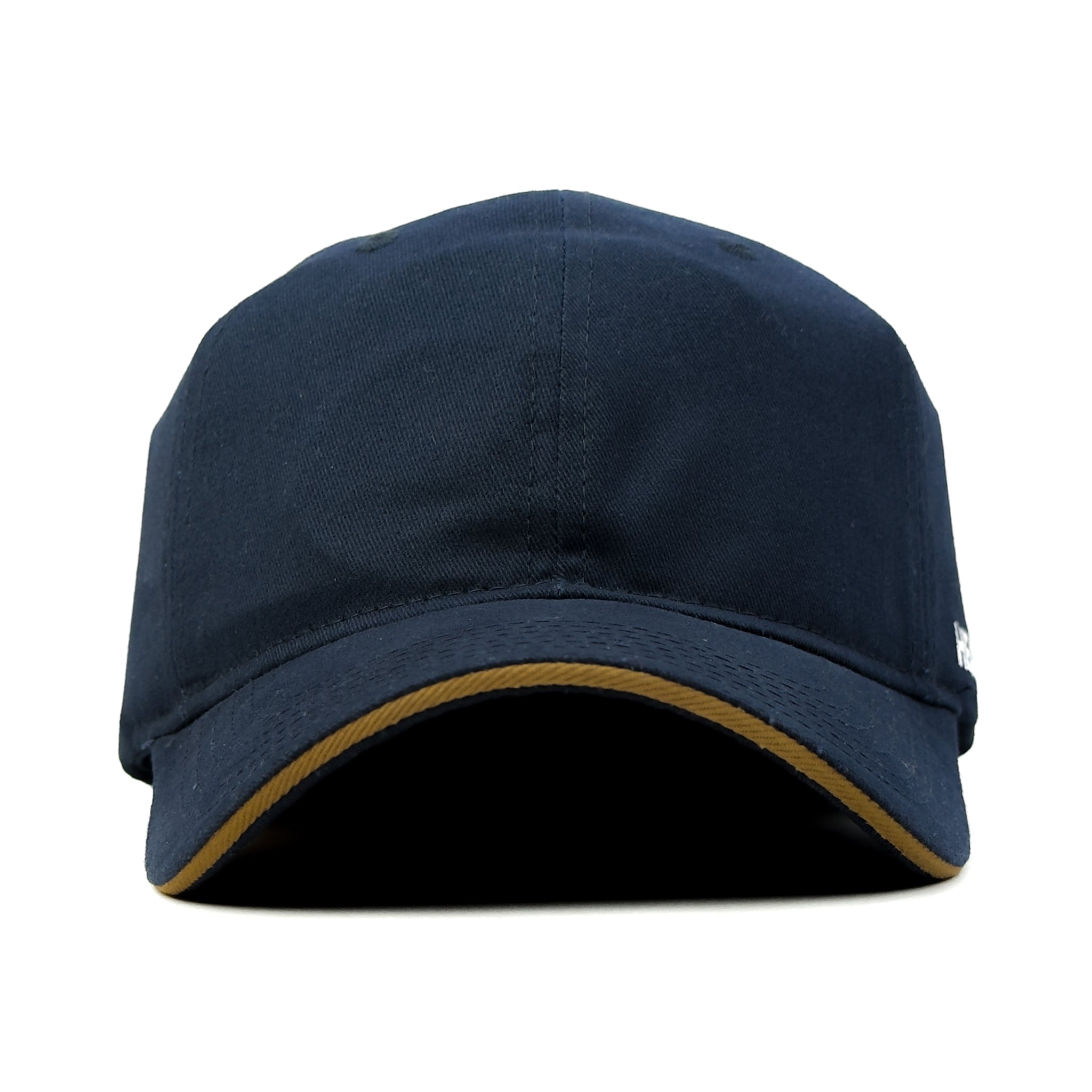 HEAD GEAR NAVY BLUE WITH BROWN SANDWICH CAP