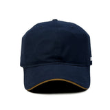 HEAD GEAR NAVY BLUE WITH BROWN SANDWICH CAP