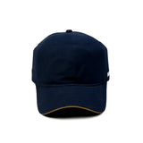 HEAD GEAR NAVY BLUE WITH BROWN SANDWICH CAP