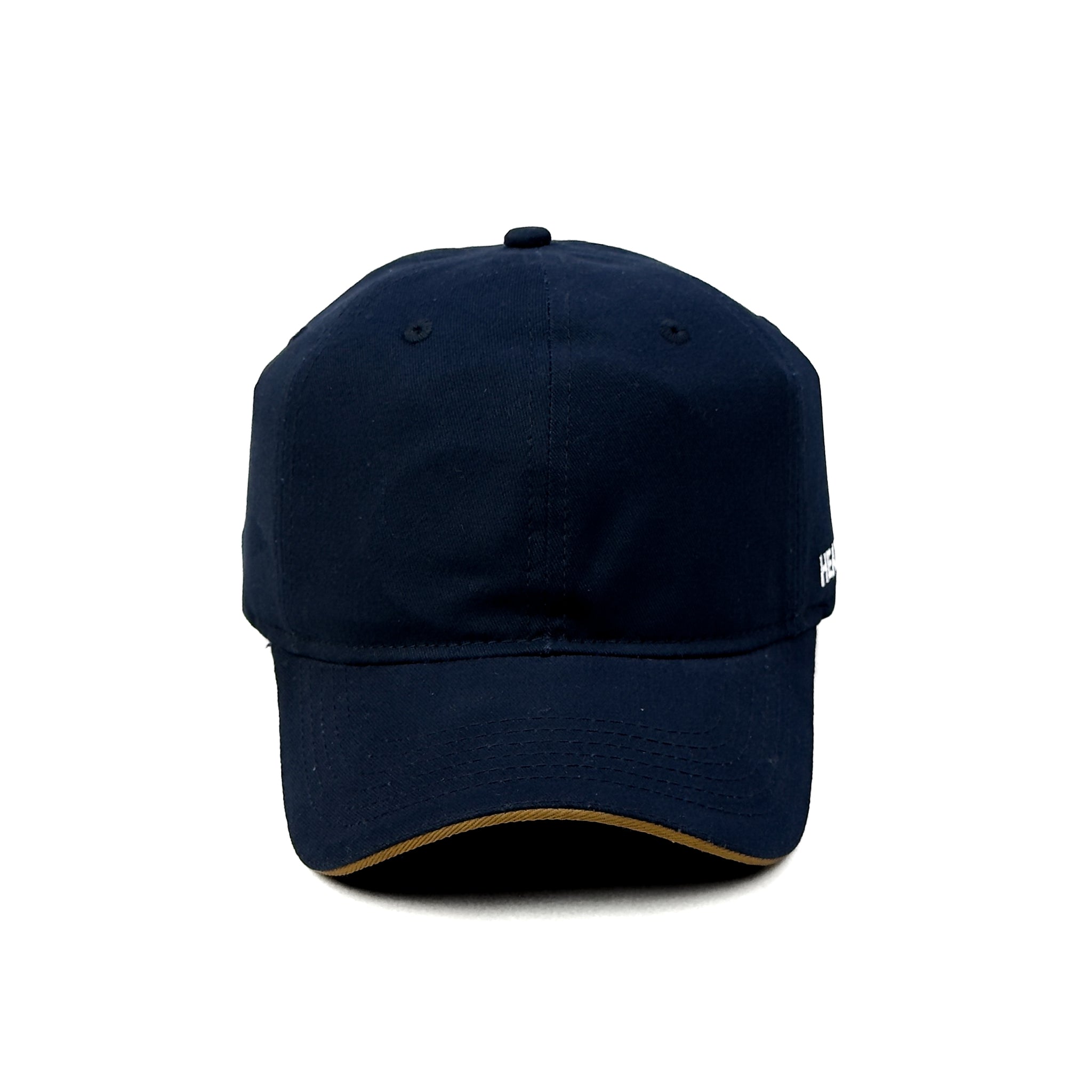 HEAD GEAR NAVY BLUE WITH BROWN SANDWICH CAP