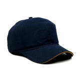 HEAD GEAR NAVY BLUE WITH BROWN SANDWICH CAP