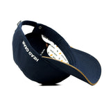 HEAD GEAR NAVY BLUE WITH BROWN SANDWICH CAP