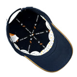 HEAD GEAR NAVY BLUE WITH BROWN SANDWICH CAP
