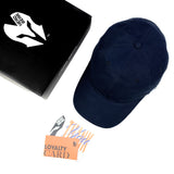 HEAD GEAR NAVY BLUE WITH BROWN SANDWICH CAP