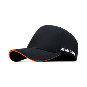 HEAD GEAR BLACK WITH ORANGE SANDWICH CAP