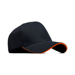 HEAD GEAR BLACK WITH ORANGE SANDWICH CAP