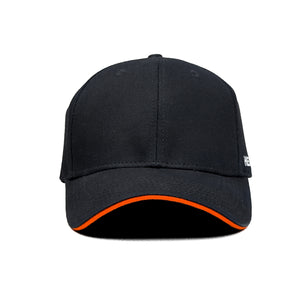 HEAD GEAR BLACK WITH ORANGE SANDWICH CAP