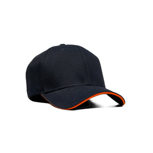 HEAD GEAR BLACK WITH ORANGE SANDWICH CAP