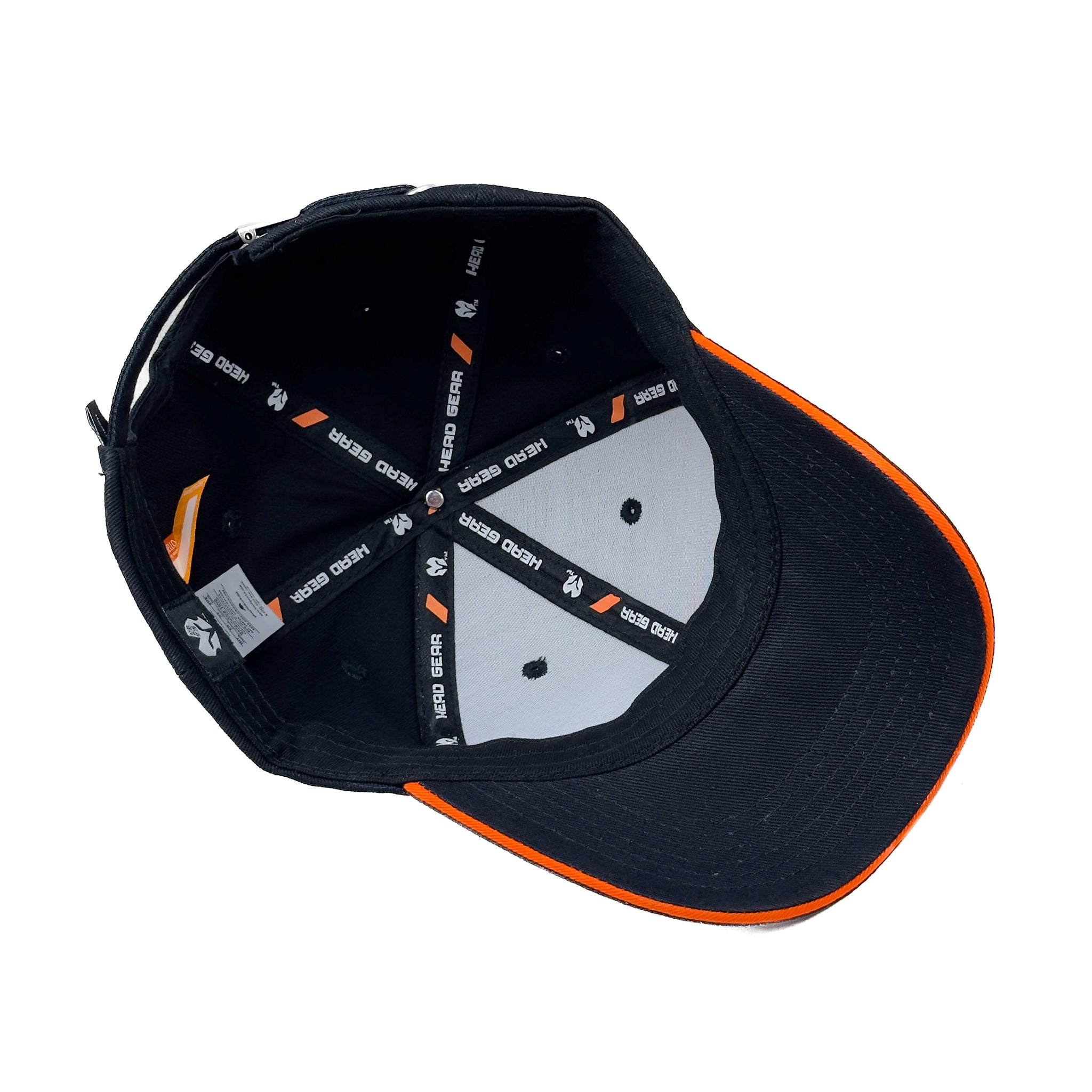 HEAD GEAR BLACK WITH ORANGE SANDWICH CAP