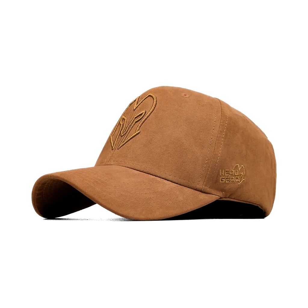 HEAD GEAR BROWN SUPER SUEDE CURVED VISOR CAP