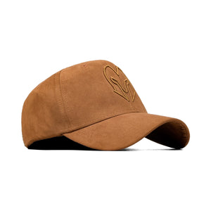 HEAD GEAR BROWN SUPER SUEDE CURVED VISOR CAP