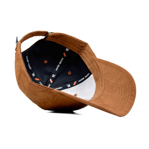 HEAD GEAR BROWN SUPER SUEDE CURVED VISOR CAP