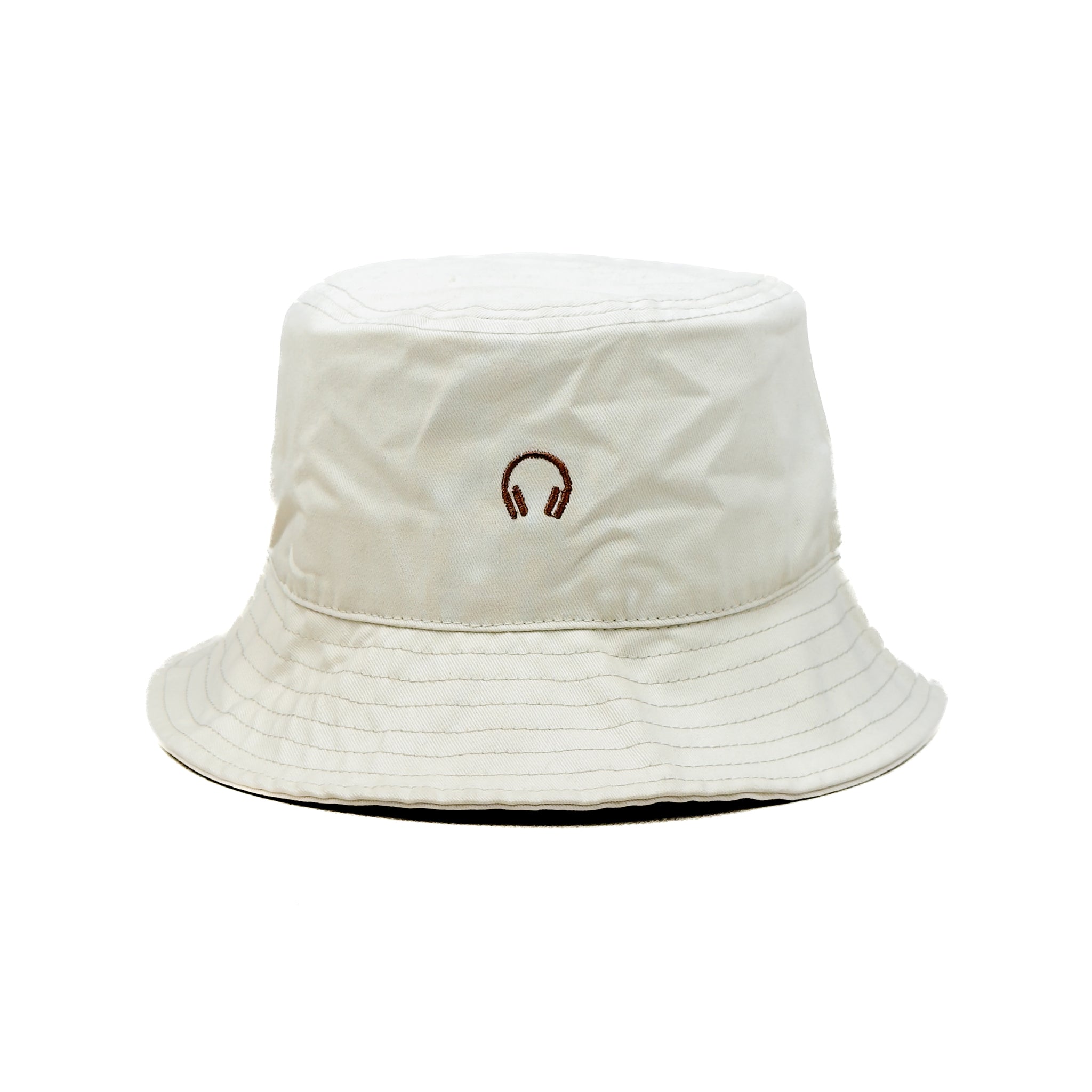 HEAD GEAR HEADPHONE WHITE BUCKET HAT