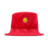 HEAD GEAR CHEERFUL SMILE RED BUCKET HAT