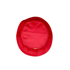 HEAD GEAR CHEERFUL SMILE RED BUCKET HAT