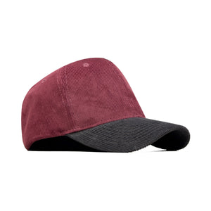 HEAD GEAR RED WINE GREY DUAL TONE CORD CAP