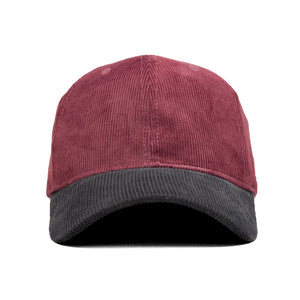 HEAD GEAR RED WINE GREY DUAL TONE CORD CAP