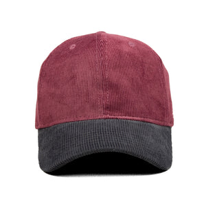 HEAD GEAR RED WINE GREY DUAL TONE CORD CAP