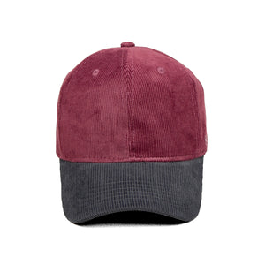 HEAD GEAR RED WINE GREY DUAL TONE CORD CAP