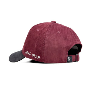 HEAD GEAR RED WINE GREY DUAL TONE CORD CAP