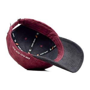 HEAD GEAR RED WINE GREY DUAL TONE CORD CAP