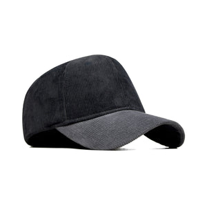 HEAD GEAR BLACK CHARCOAL GREY DUAL TONE CORD CAP