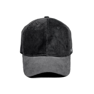 HEAD GEAR BLACK CHARCOAL GREY DUAL TONE CORD CAP