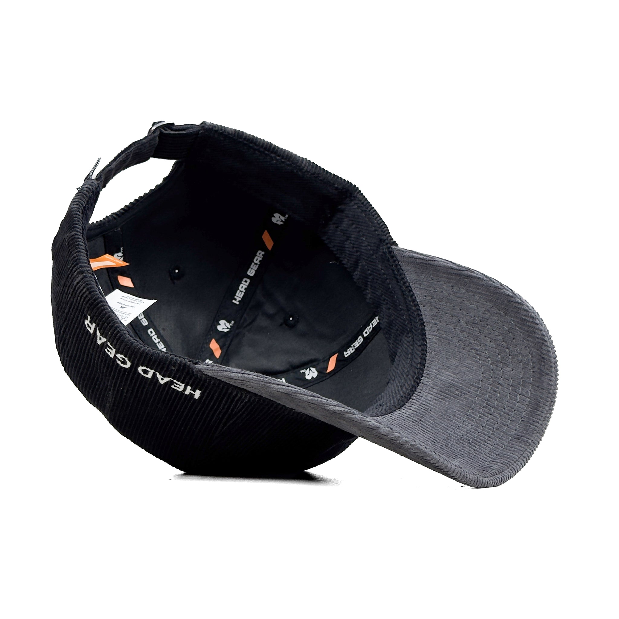 HEAD GEAR BLACK CHARCOAL GREY DUAL TONE CORD CAP