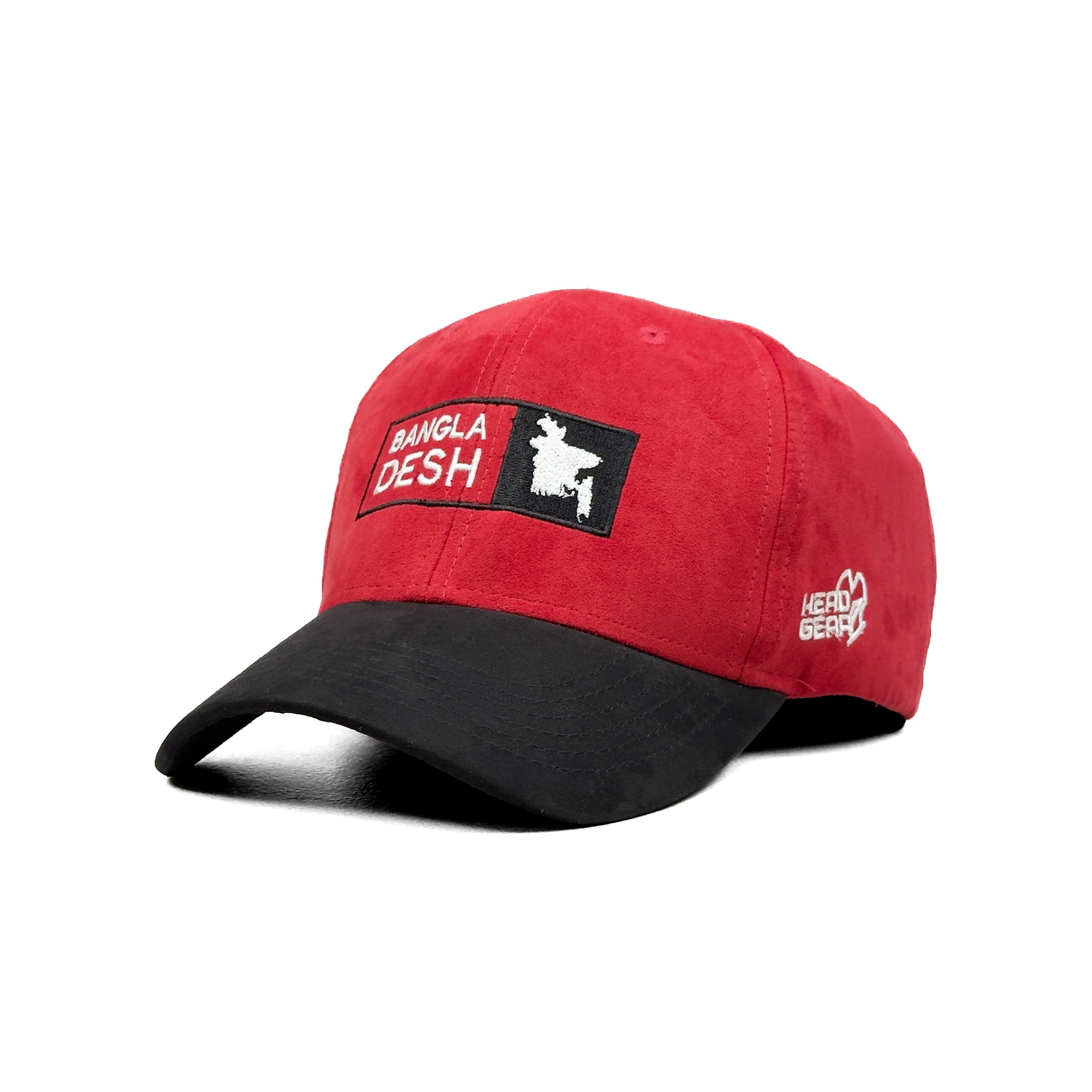 HEAD GEAR BANGLADESH RED BLACK SUEDE CAP