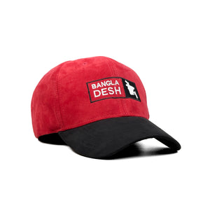 HEAD GEAR BANGLADESH RED BLACK SUEDE CAP