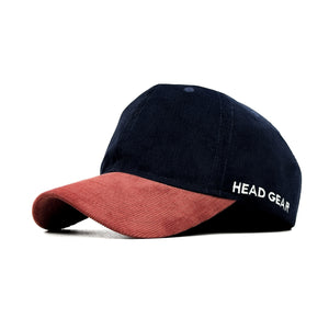 HEAD GEAR NAVY BURN RED DUAL TONE CORD CAP