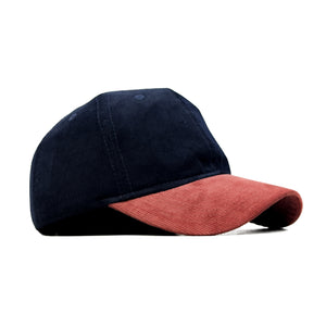 HEAD GEAR NAVY BURN RED DUAL TONE CORD CAP