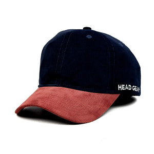 HEAD GEAR NAVY BURN RED DUAL TONE CORD CAP