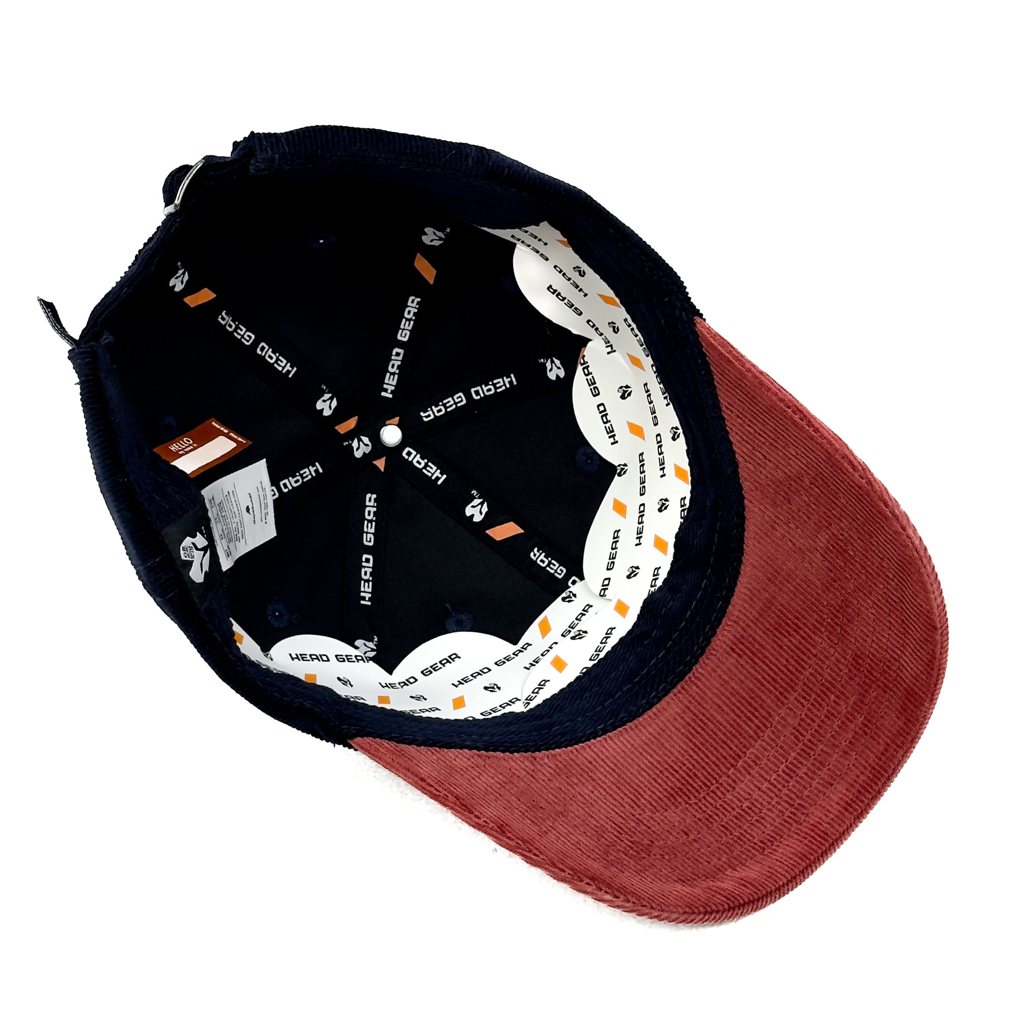 HEAD GEAR NAVY BURN RED DUAL TONE CORD CAP