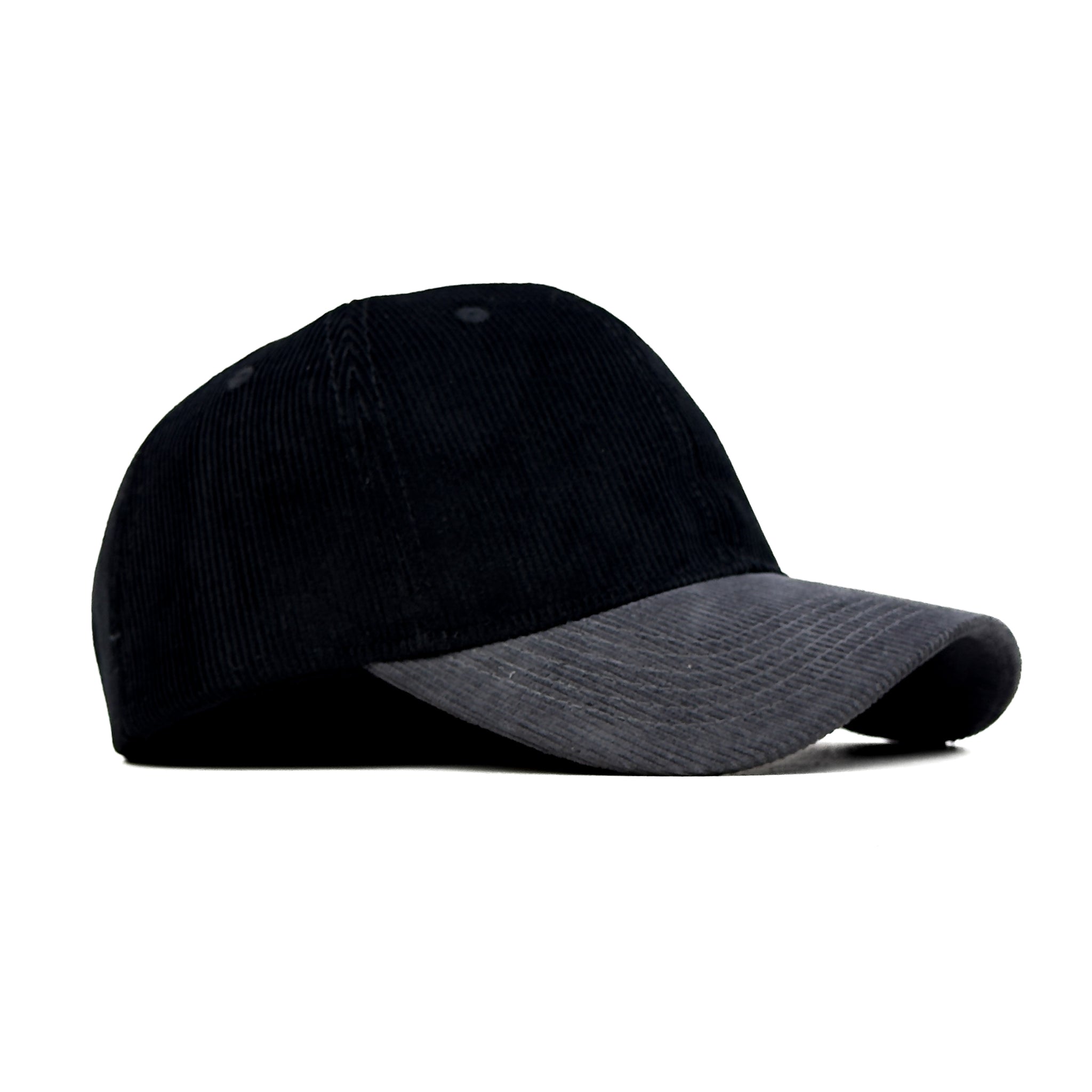 HEAD GEAR BLACK CHARCOAL GREY DUAL TONE CORD CAP