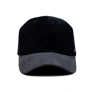 HEAD GEAR BLACK CHARCOAL GREY DUAL TONE CORD CAP