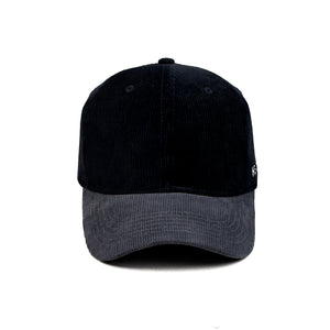 HEAD GEAR BLACK CHARCOAL GREY DUAL TONE CORD CAP