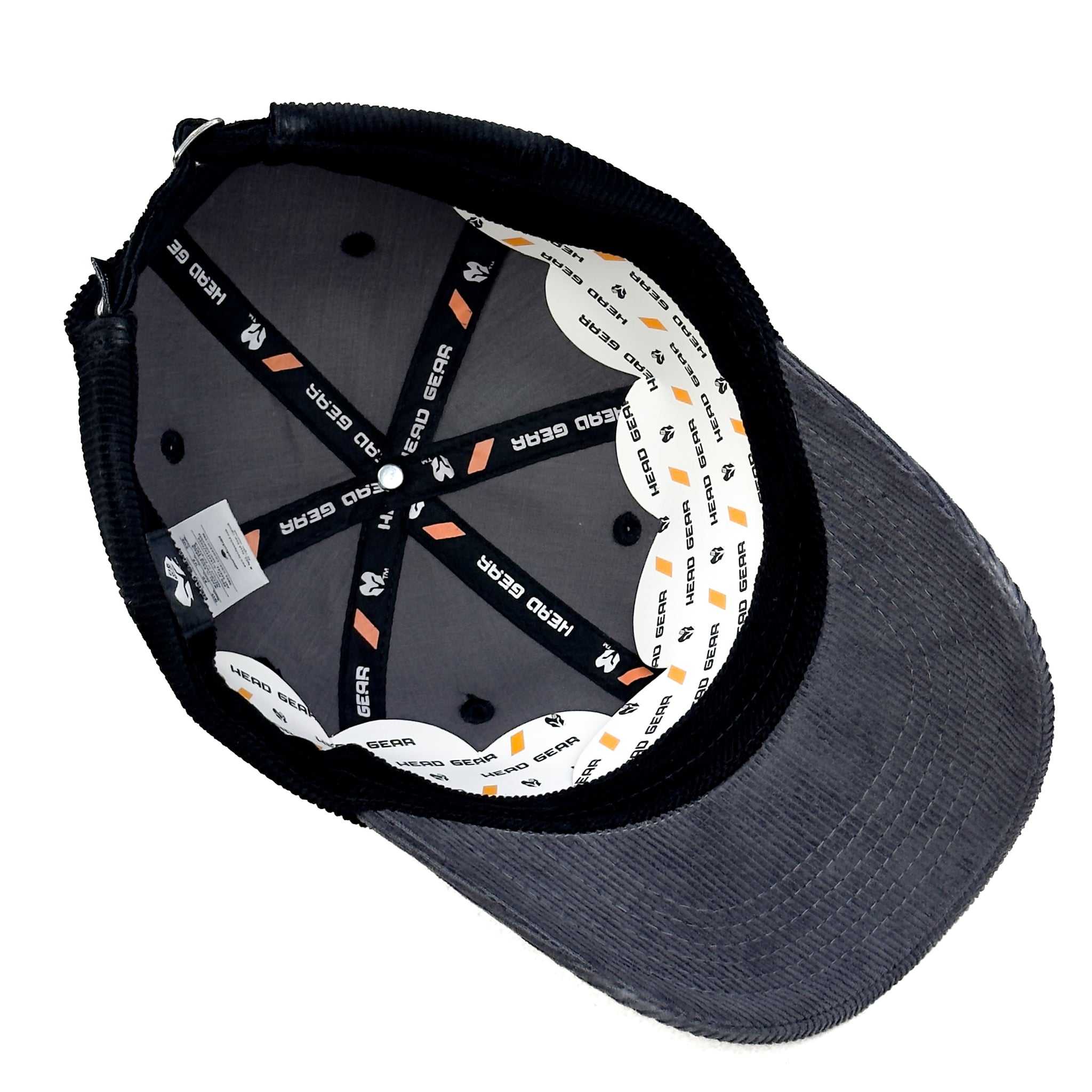 HEAD GEAR BLACK CHARCOAL GREY DUAL TONE CORD CAP