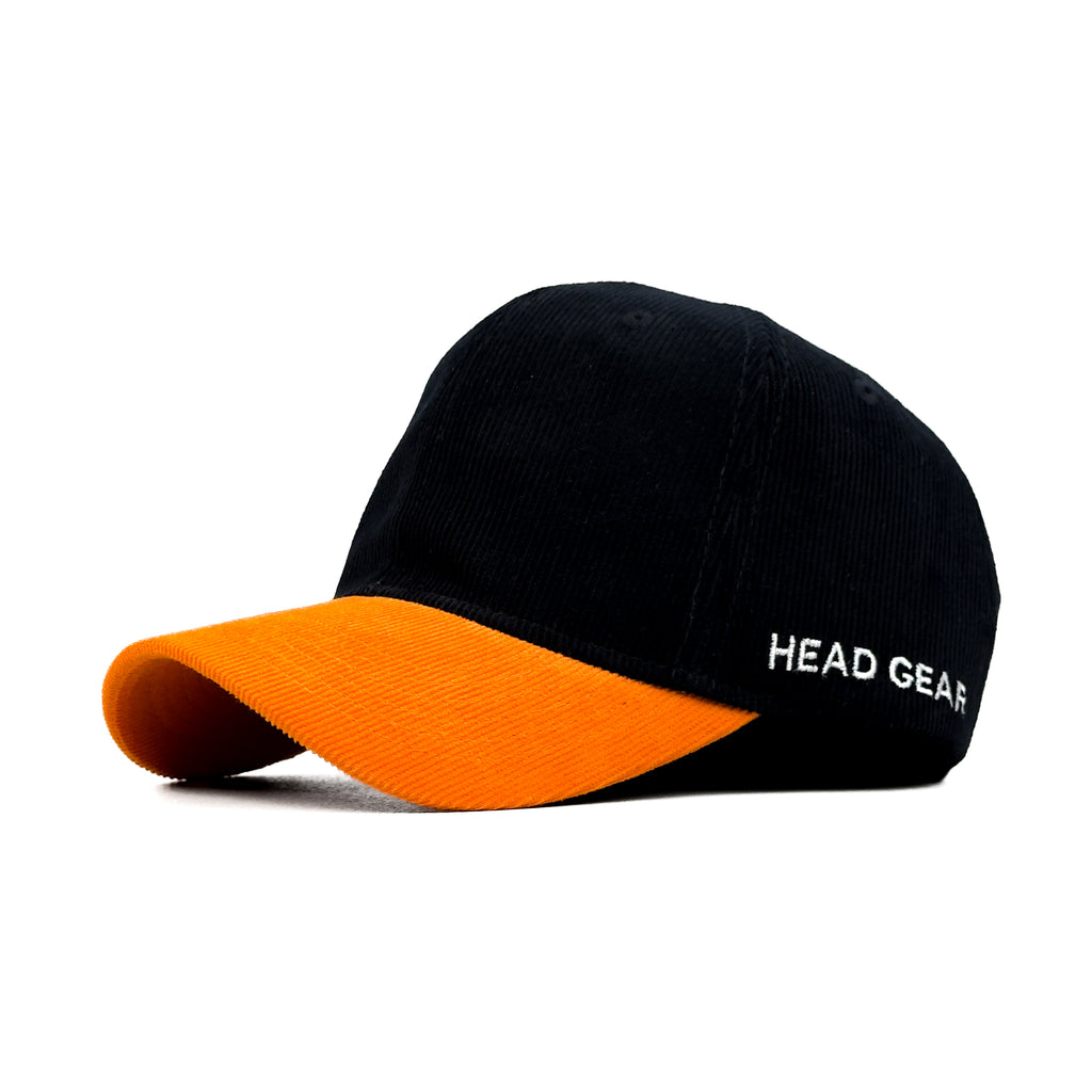 HEAD GEAR BLACK ORANGE DUAL TONE CORD CAP