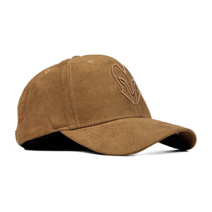 HEAD GEAR BROWN SUPER SUEDE CURVED VISOR CAP