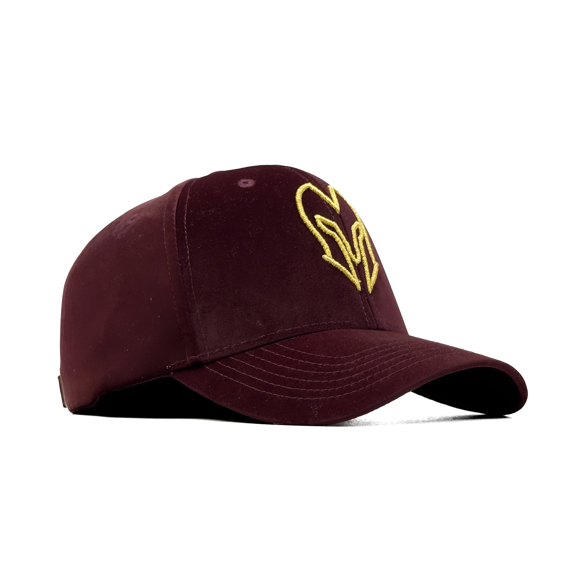 HEAD GEAR MAROON GOLD VELVET LIMITED EDITION CAP