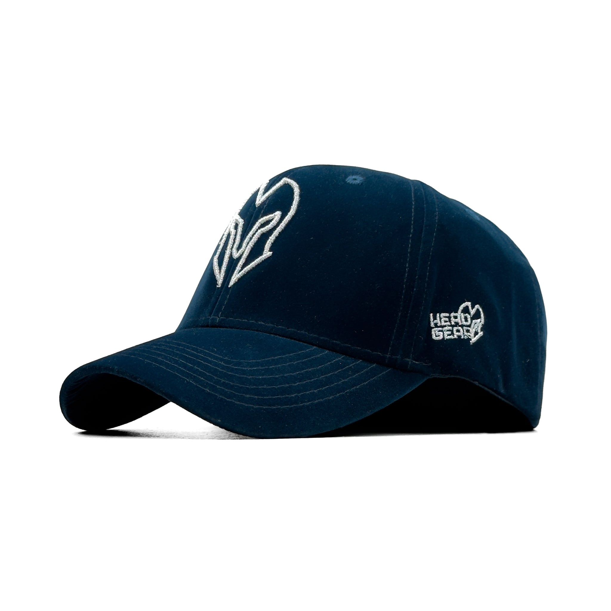 HEAD GEAR SILVER NAVY BLUE VELVET LIMITED EDITION CAP