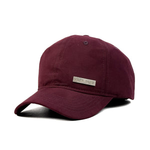 HEAD GEAR MAROON RUSTIC METAL PATCH CAP