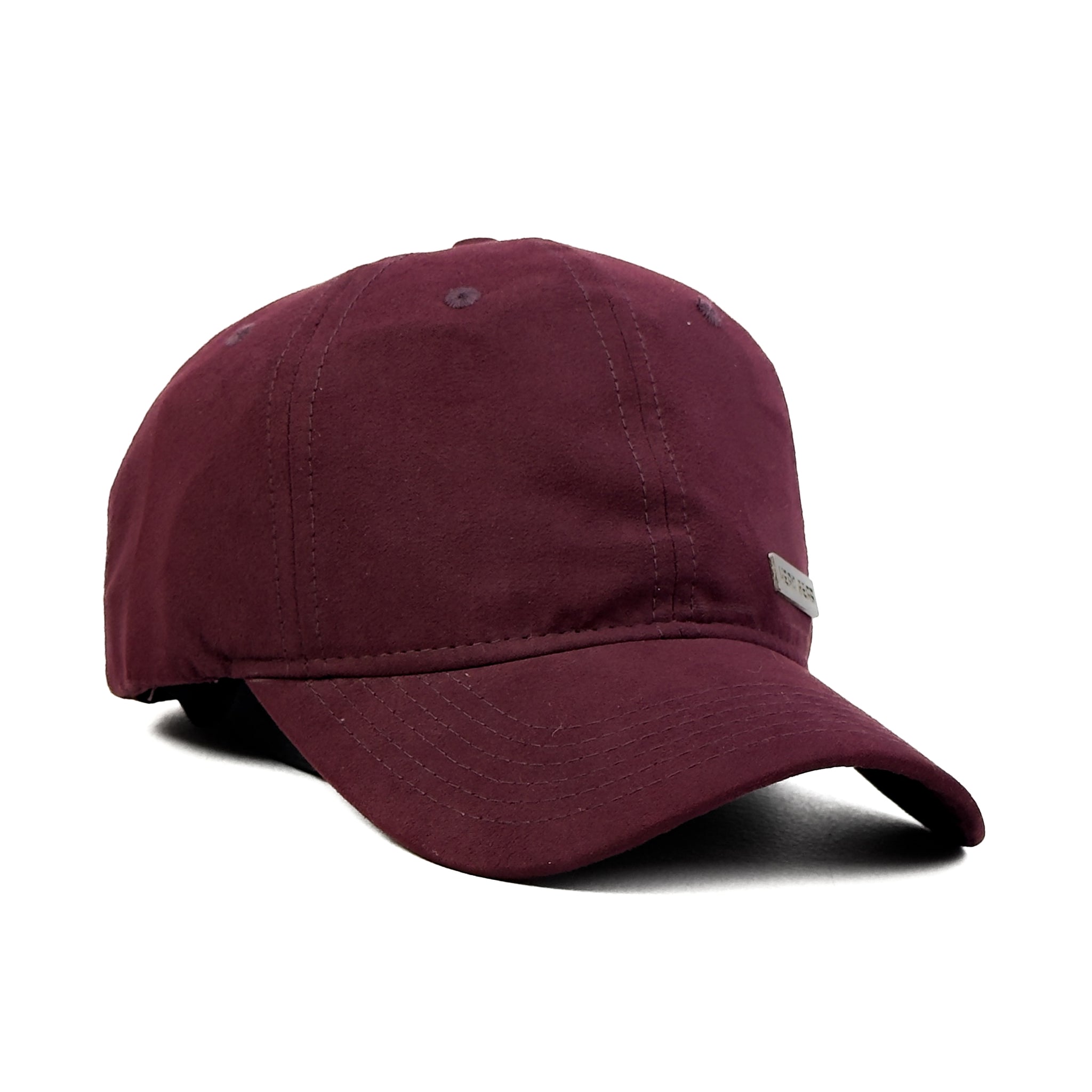 HEAD GEAR MAROON RUSTIC METAL PATCH CAP