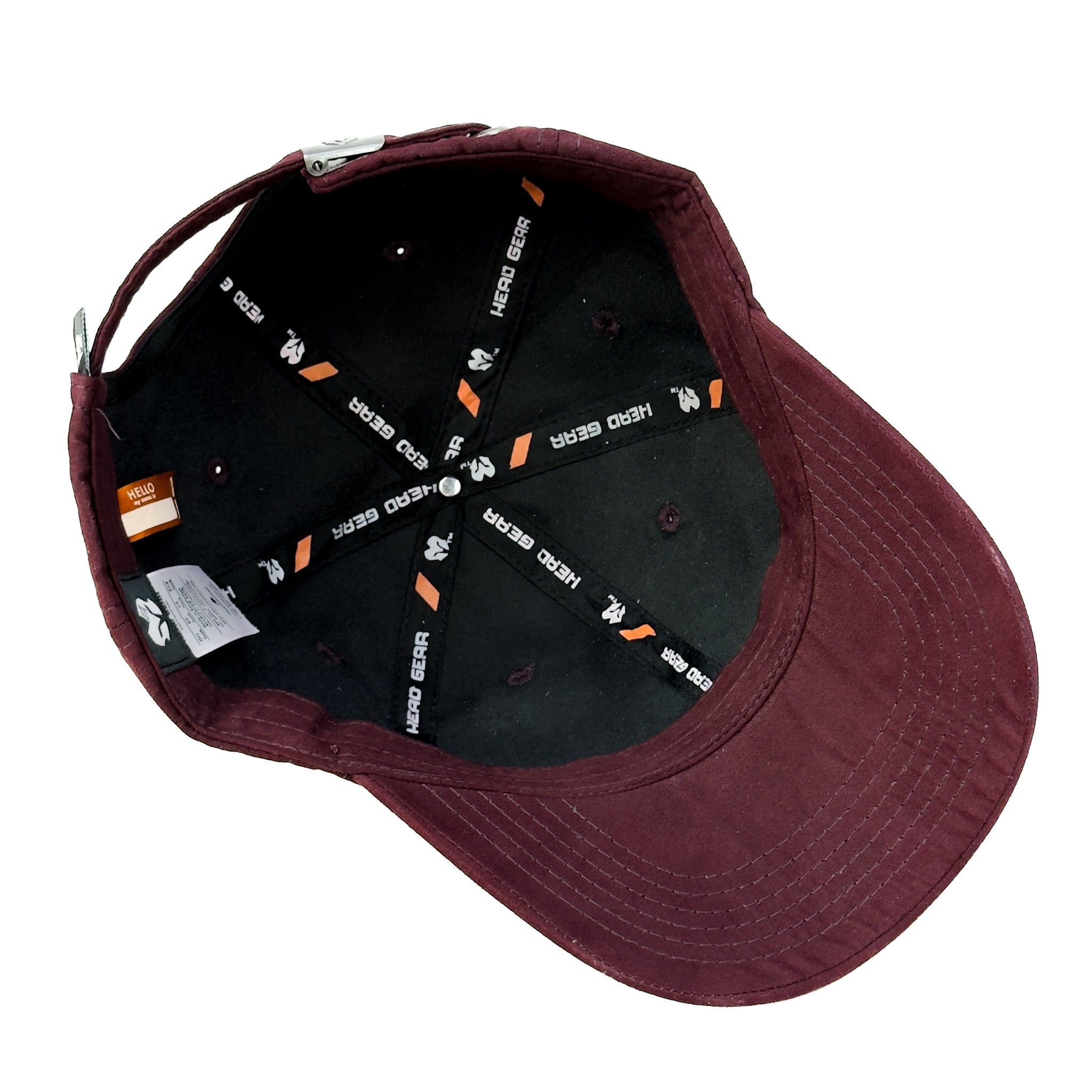 HEAD GEAR MAROON RUSTIC METAL PATCH CAP