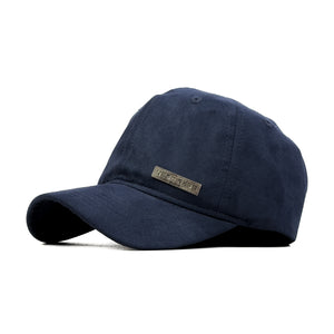 HEAD GEAR NAVY BLUE RUSTIC METAL PATCH CAP