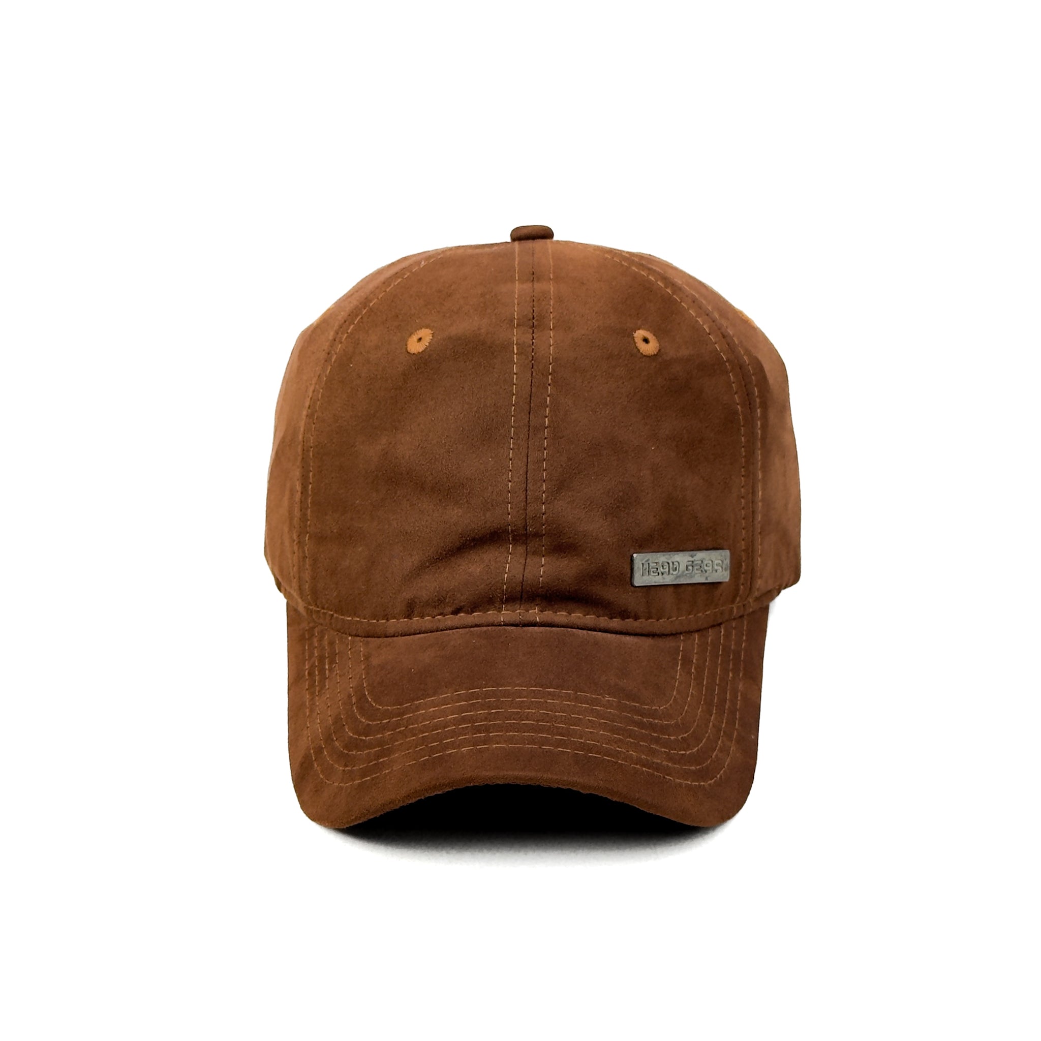 HEAD GEAR BROWN RUSTIC METAL PATCH CAP