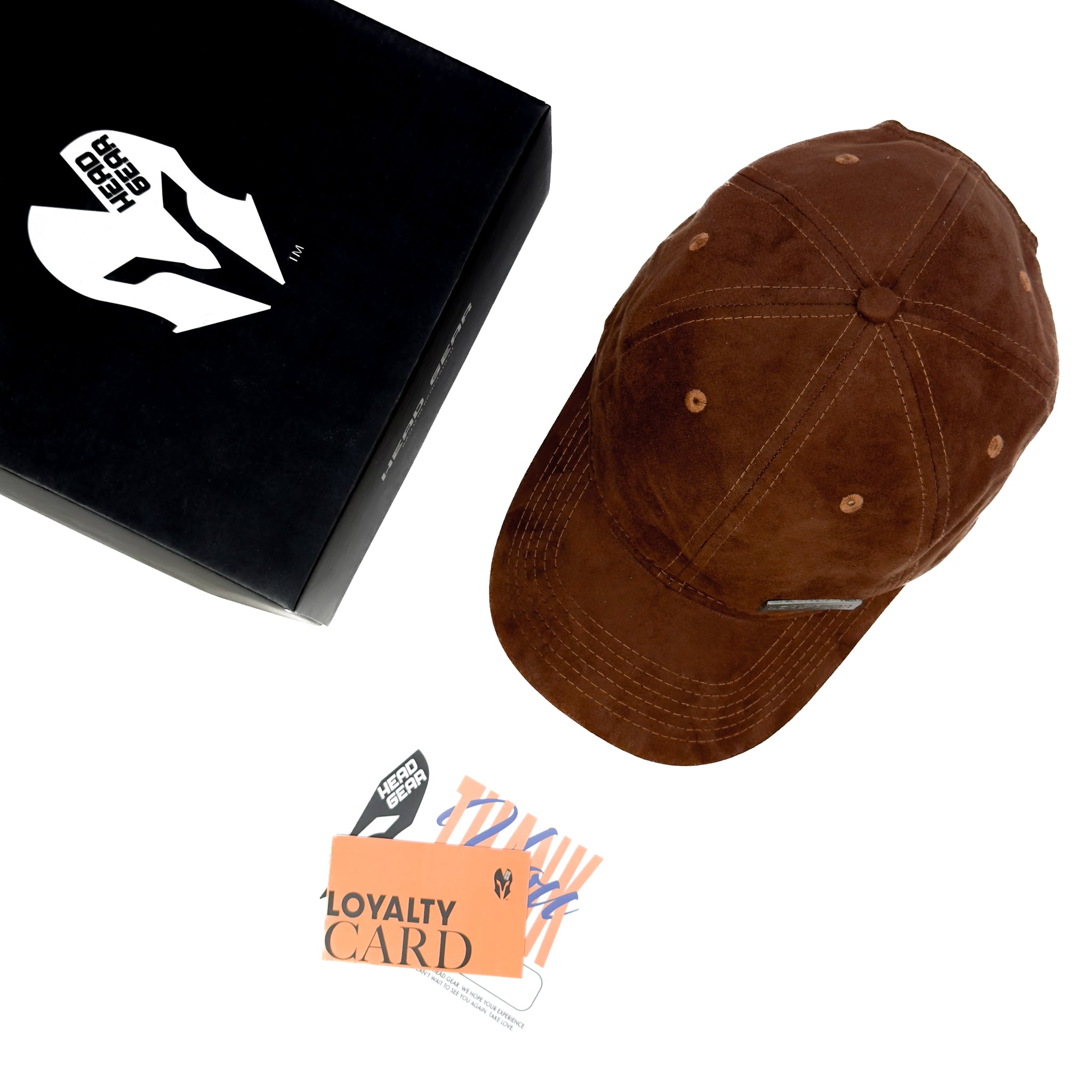 HEAD GEAR BROWN RUSTIC METAL PATCH CAP